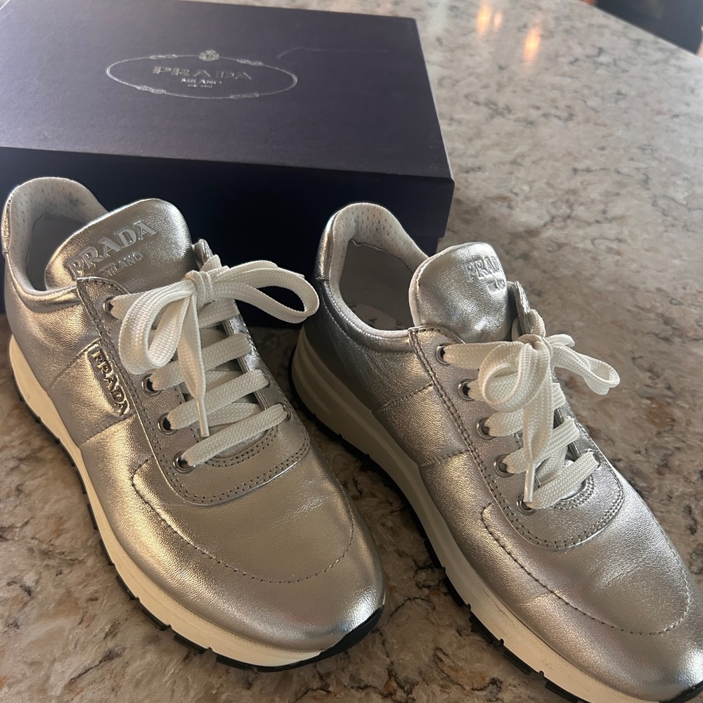 Prada nappa leather sneakers